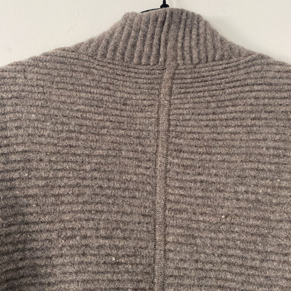 Madewell Wool 100% Cozy Gray Brown Open-Front Duster Cardigan Sweater Leganlook - Picture 9 of 9